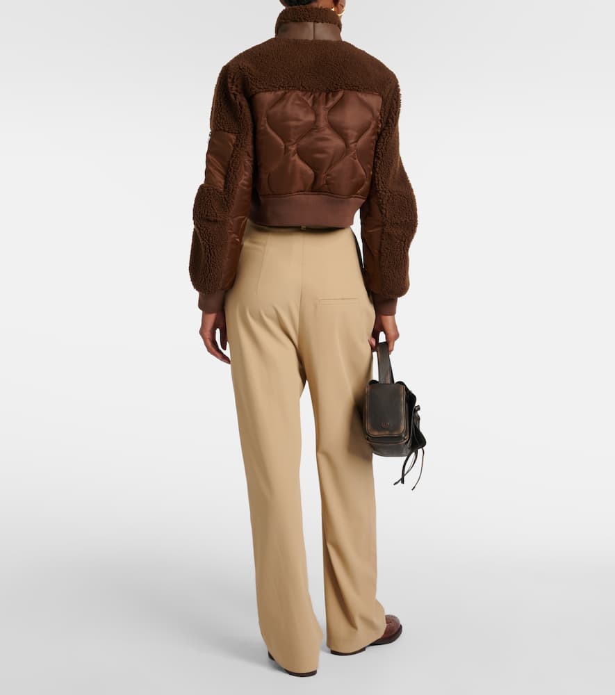Blancha Quilted shearling bomber jacket