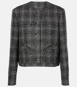 Blaze Milano Milano Lulua Shamo checked cropped wool-blend jacket