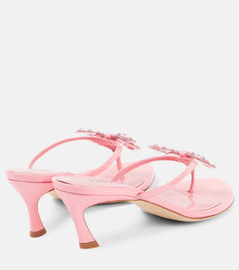 Blumarine Butterfly 55 leather thong sandals
