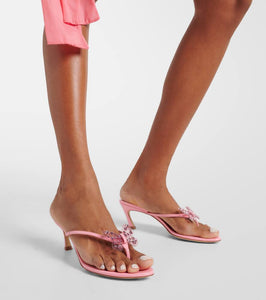 Blumarine Butterfly 55 leather thong sandals