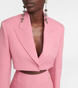 Blumarine Cropped cr√É¬™pe blazer