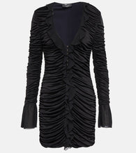 Blumarine Deep V-neck ruched minidress. Blumarine 深V领褶皱迷你连衣裙