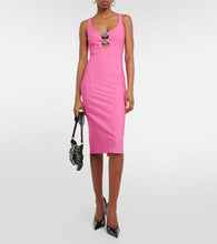 Blumarine Embellished cutout jersey midi dress
