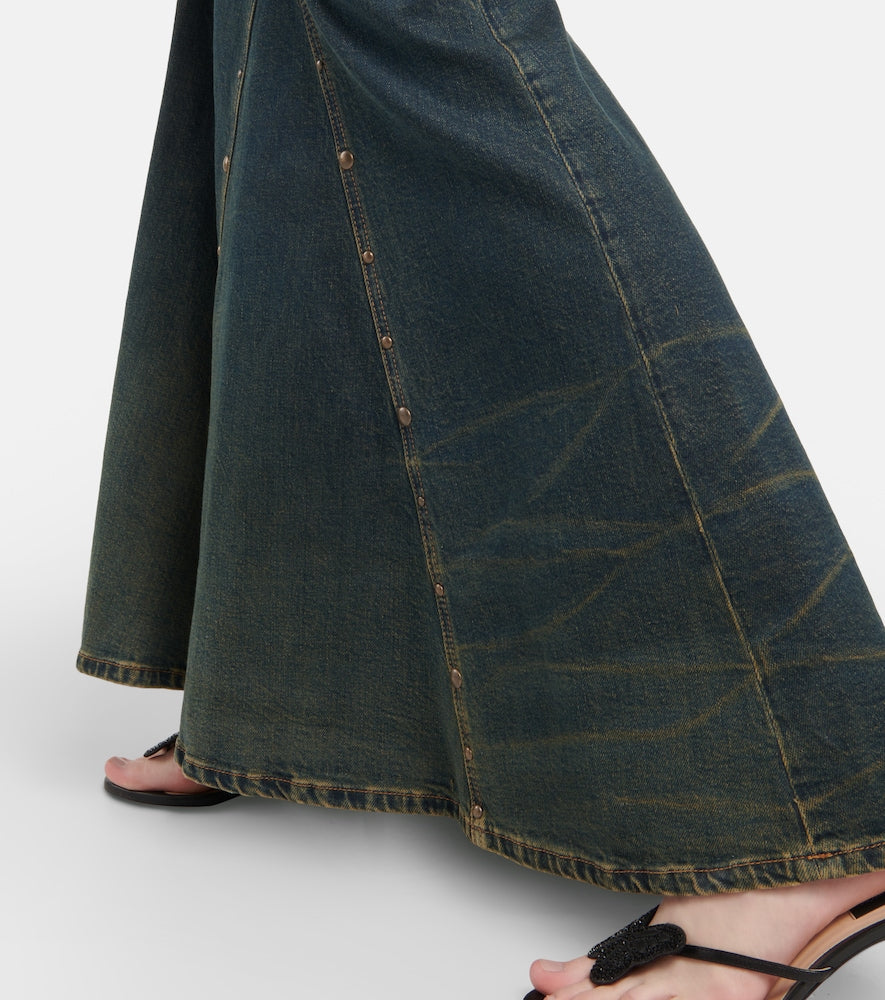 Blumarine Embellished denim gown