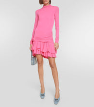 Blumarine Floral-appliqué gathered minidress