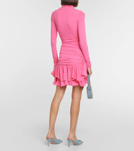 Blumarine Floral-appliqué gathered minidress