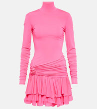 Blumarine Floral-appliqué gathered minidress