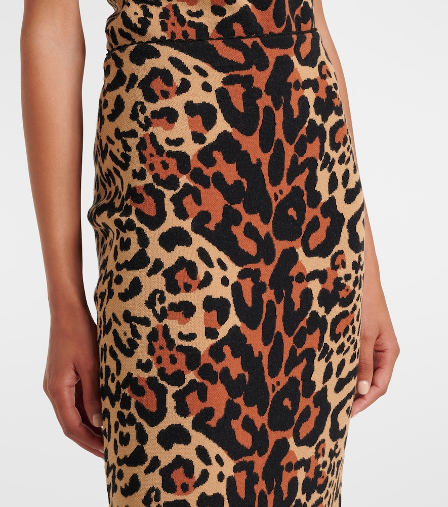 Blumarine Leo leopard-print jacquard pencil skirt