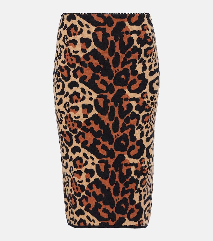Blumarine Leo leopard-print jacquard pencil skirt - Blumarine Leo豹纹提花铅笔裙