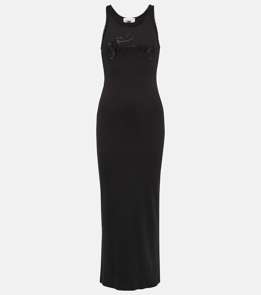 Blumarine Logo cotton-blend maxi dress. Blumarine Logo 棉混纺长款连衣裙