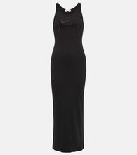 Blumarine Logo cotton-blend maxi dress