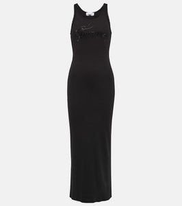 Blumarine Logo cotton-blend maxi dress