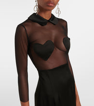 Blumarine Mesh and satin midi dress