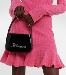 Blumarine Off-shoulder ruffled wool minidress