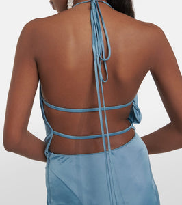 Blumarine Open-back satin gown