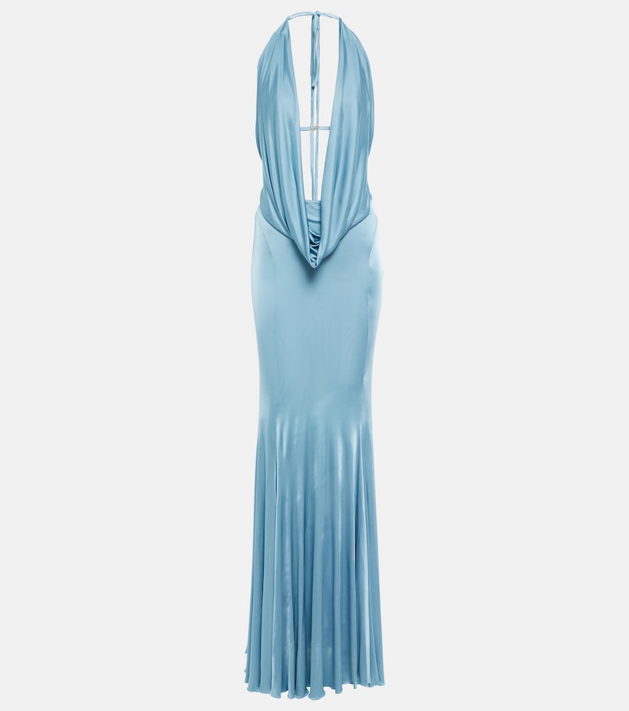 Blumarine Open-back satin gown. Blumarine露背缎面礼服