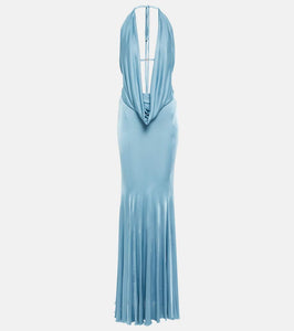 Blumarine Open-back satin gown