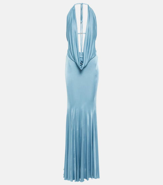 Blumarine Open-back satin gown