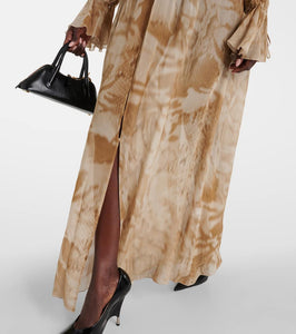 Blumarine Printed ruched maxi dress