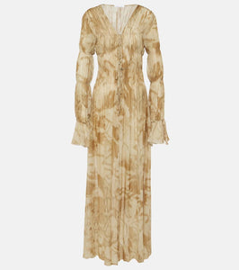 Blumarine Printed ruched maxi dress