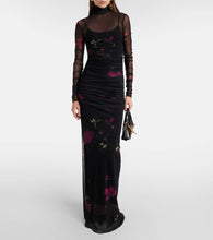 Blumarine Printed tulle gown