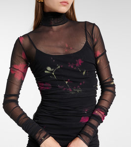 Blumarine Printed tulle gown