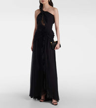 Blumarine Ruffled halterneck silk maxi dress