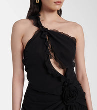 Blumarine Ruffled halterneck silk maxi dress