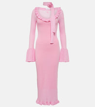 Blumarine Ruffled wool midi dress