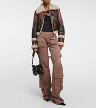 Blumarine Shearling-trimmed leather jacket