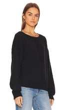 Bobi Center Stitch Boatneck Sweater in Black