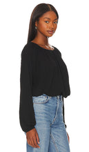 Bobi Cropped Elasticated Top in Black