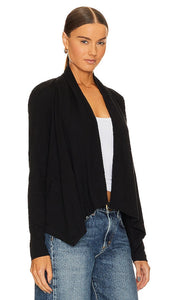 Bobi Flowy Cardigan in Black