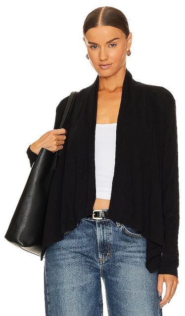 Bobi Flowy Cardigan in Black - Cardigan fluide Bobi en noir - Bobi Flowy 黑色开衫 - Bobi Flowy Cardigan in Schwarz - Bobi Flowy 가디건 블랙 색상 - Cardigan Bobi Flowy in nero