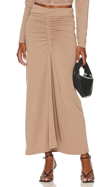 Bobi Flowy Skirt in Tan - Jupe fluide Bobi en beige - 棕褐色 Bobi 飘逸半身裙 - Bobi Flowy Rock in Hellbraun - Bobi 플로위 스커트 - Gonna Bobi Flowy color marrone chiaro