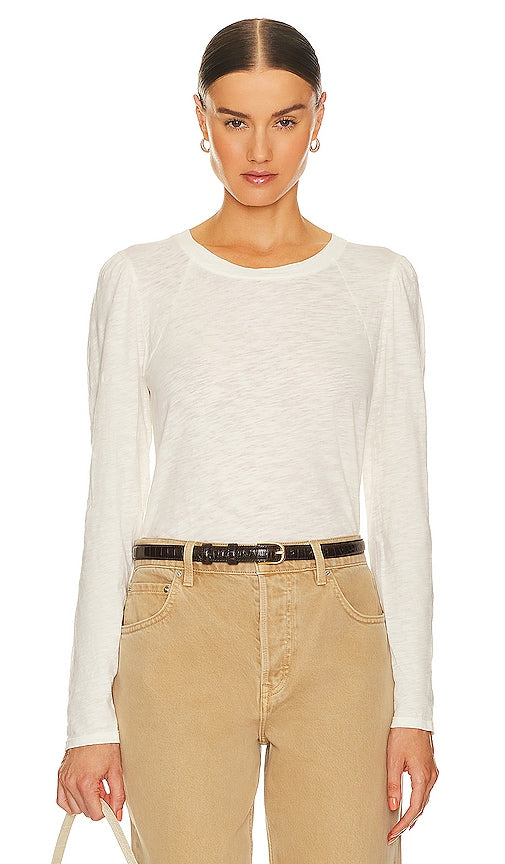 Bobi Long Sleeve Tee in Ivory - T-shirt à manches longues Bobi en ivoire - Bobi 象牙色长袖 T 恤 - Bobi Langarm-T-Shirt in Elfenbein - Bobi 긴팔 티셔츠 아이보리색 - Maglietta a maniche lunghe Bobi in avorio