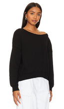 Bobi Off The Shoulder Crewneck in Black