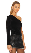 Bobi One Shoulder Cropped Top in Black