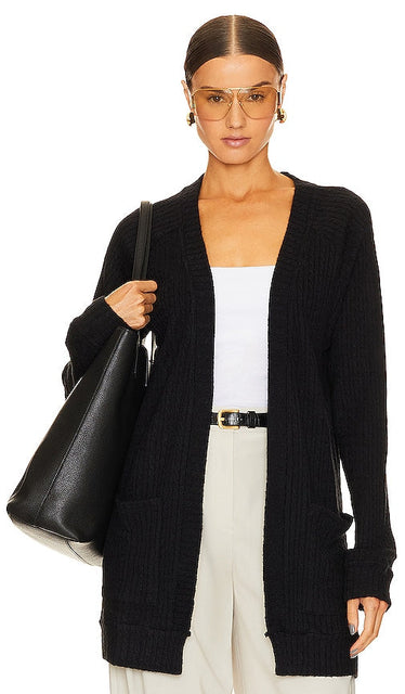 Bobi Pocket Cardigan in Black - Cardigan à poche Bobi en noir - 黑色 Bobi 口袋开衫 - Bobi Pocket Cardigan in Schwarz - Bobi 포켓 가디건 블랙 색상 - Cardigan con tasca Bobi in nero