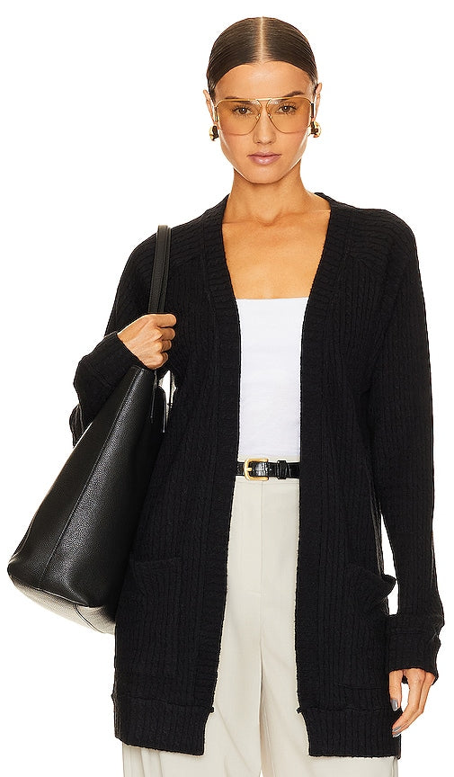 Bobi Pocket Cardigan in Black - Cardigan à poche Bobi en noir - 黑色 Bobi 口袋开衫 - Bobi Pocket Cardigan in Schwarz - Bobi 포켓 가디건 블랙 색상 - Cardigan con tasca Bobi in nero