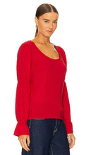 Bobi Puff Sleeve Long Sleeve in Red