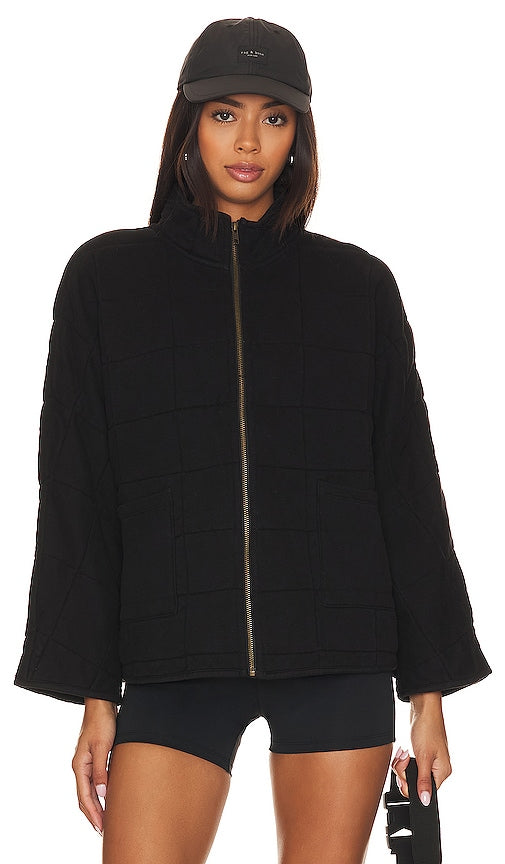 Bobi Quilted Jacket With Zip in Black