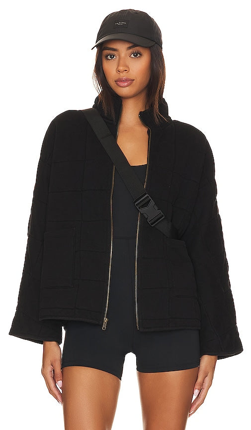 Bobi Quilted Jacket With Zip in Black