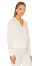 Bobi Wrap Front Long Sleeve Top in White