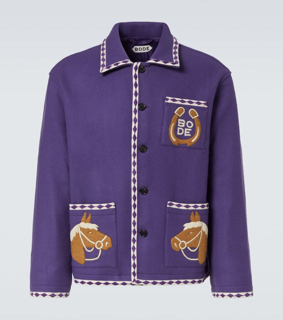 Bode Bronco embroidered wool jacket