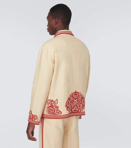 Bode Flora beaded cotton jacket