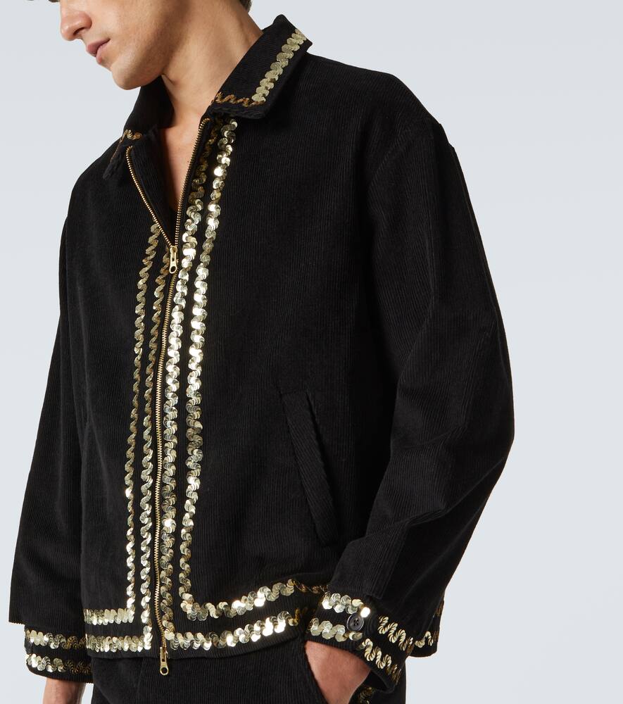 Bode Sequined cotton corduroy jacket