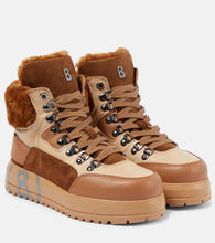 Bogner Antwerp leather and shearling lace-up boots