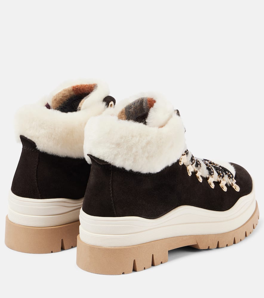 Bogner Arosa shearling-lined suede lace-up boots