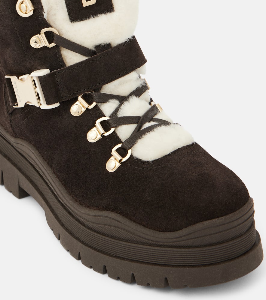 Bogner Arosa shearling-trimmed suede ankle boots
